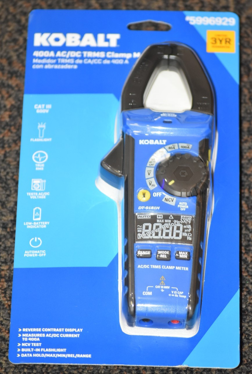 New Kobalt DT-9181H 600V AC/DC Clamp Meter