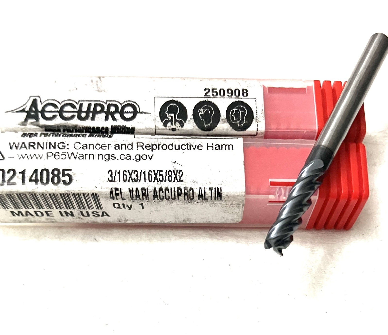 10PC Accupro 3/16″ 4FL Square End Mill Solid Carbide AlTiN 70214085 NEW