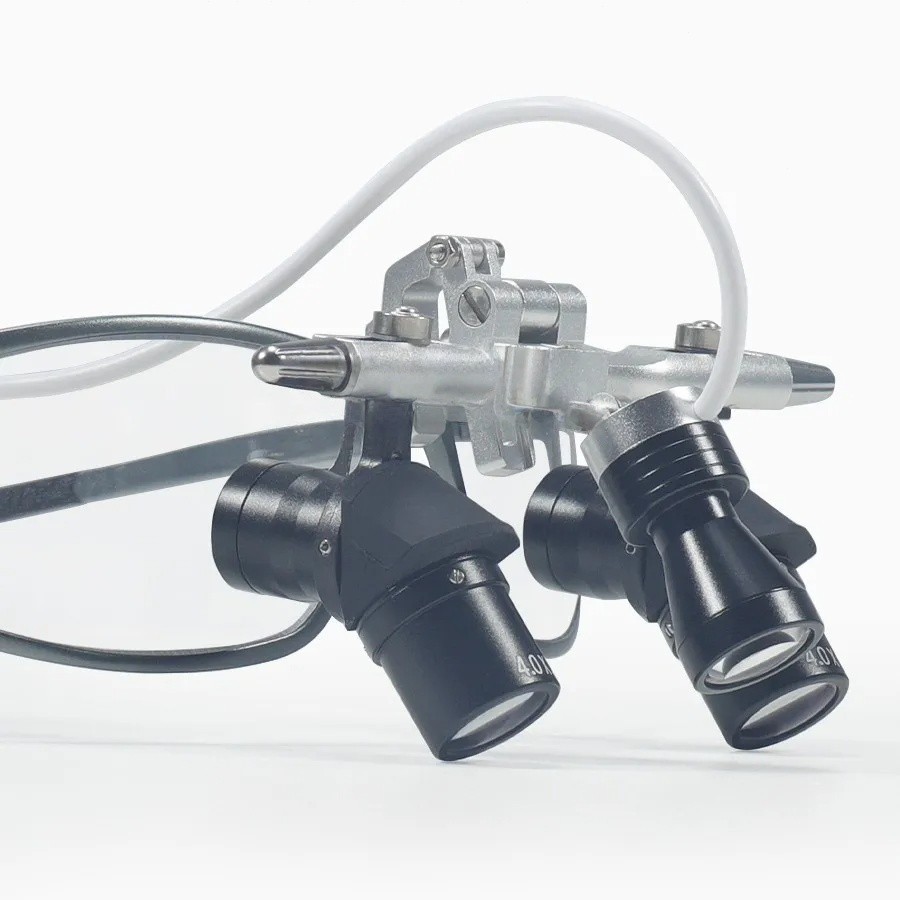Medical Ergo Loupes 4X 6X with LED Light 48° Surgical Dental Loupe 350-450mm WD