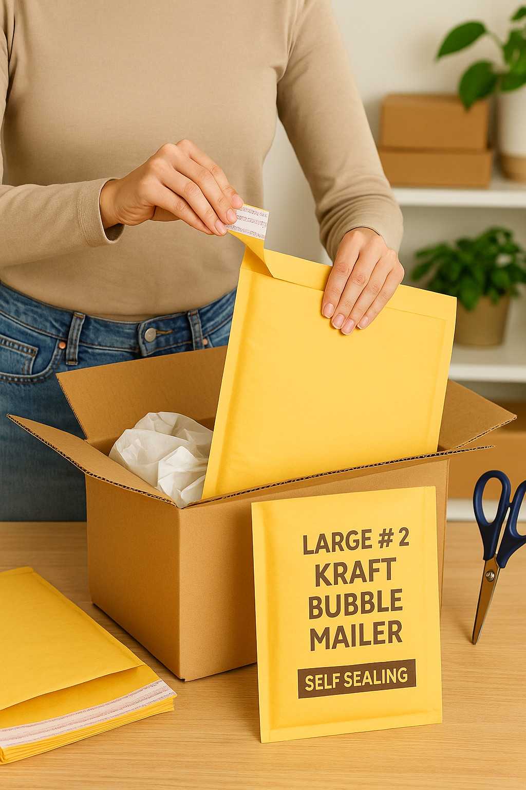#2 8.5×12 Usable space 8.5″ x 11.kraft Bubble Mailer Padded Envelopes 25,50,100