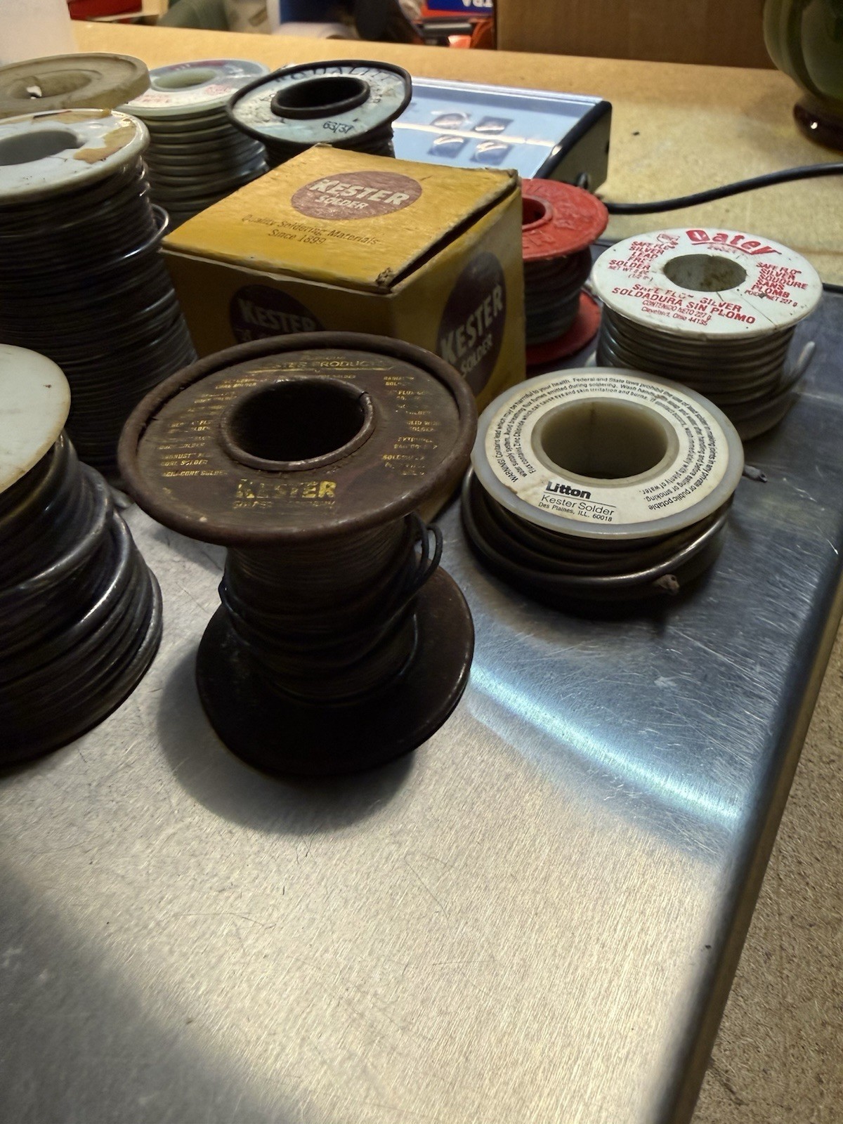 Lot Of 11 Rolls Of Soldering Wire – Various Sizes – 6.8 Lbs Total