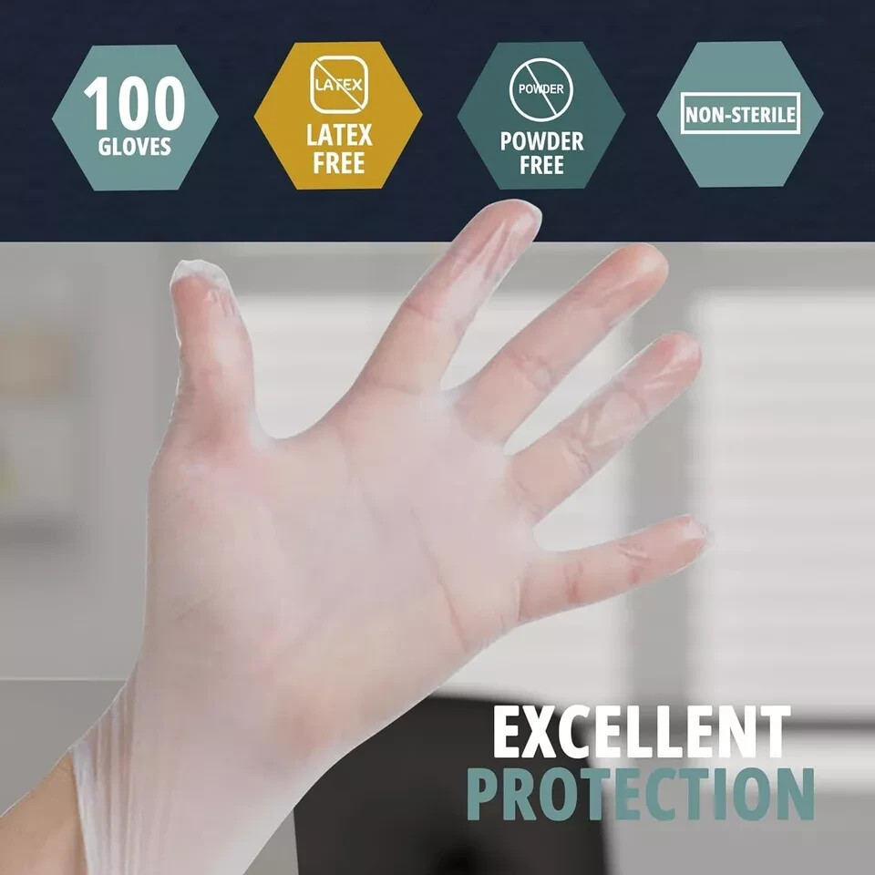MedPride Medical Examination Vinyl Gloves, Powder Free, Large-1000 Gloves/CS