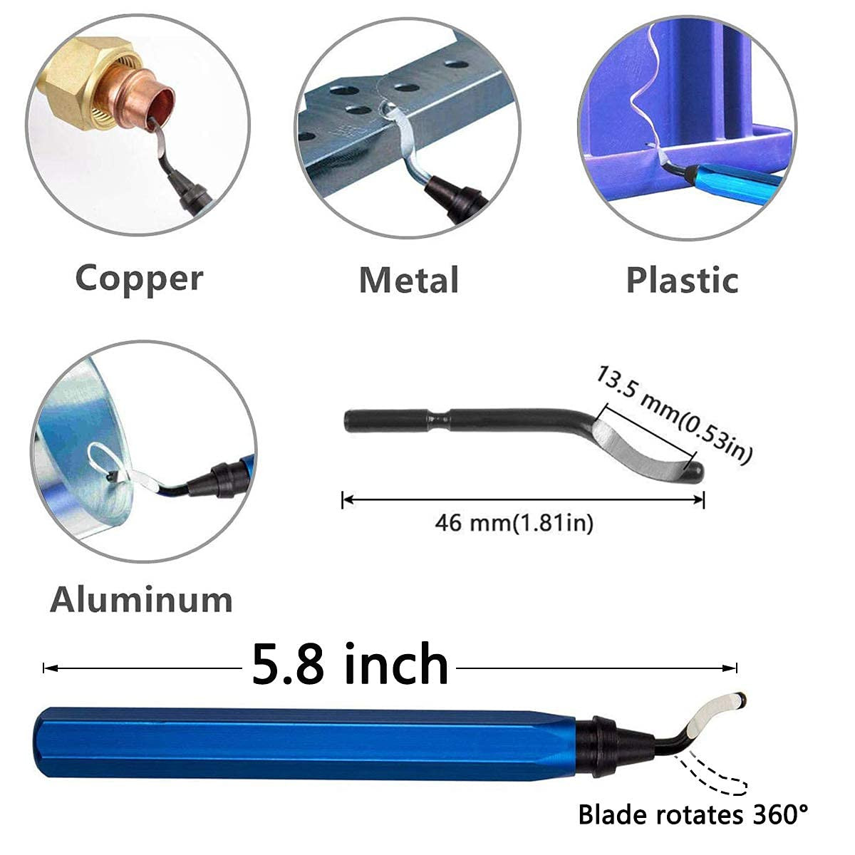 with 10Pcs HSS Blades – for Metal, Aluminum, Copper, Plastic Pipe, 3D Printing,