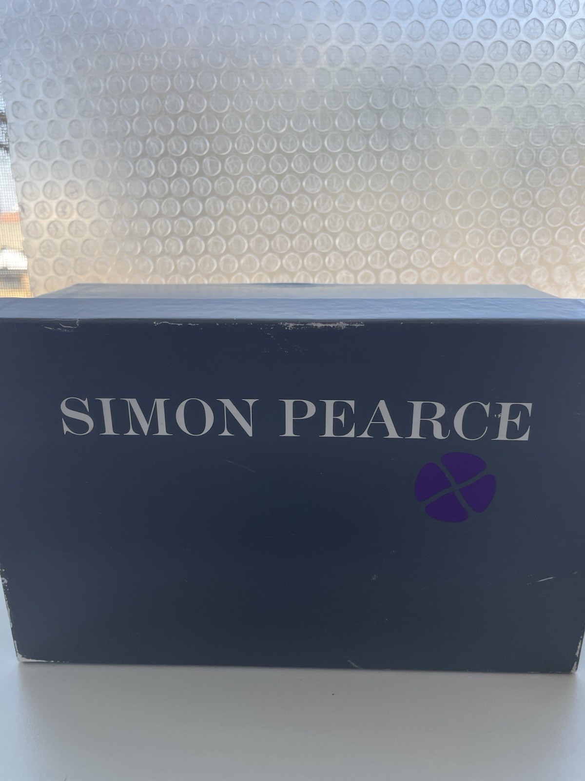 VTG Simon Pearce European View 2002 Etched Glass Business Card Holder Conference