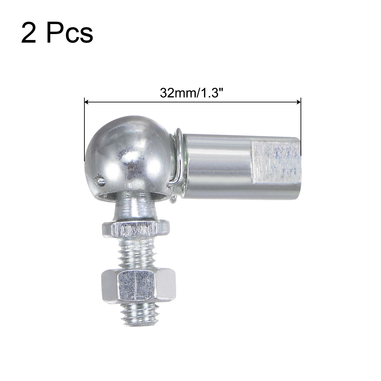 2pcs CS10 M6 Angle Ball Joint M6x1.0 Right Hand Male and Left Hand Female Thread