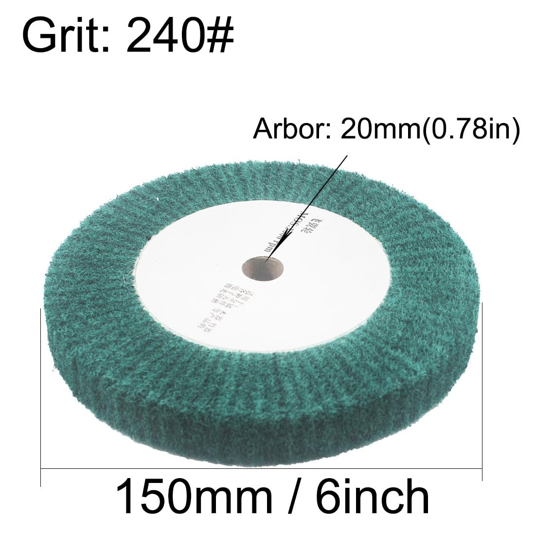 2 Pcs 6» Non-Woven Buffing Polishing Wheels, 4/5″ Arbor 240 Grit Wire Drawing A