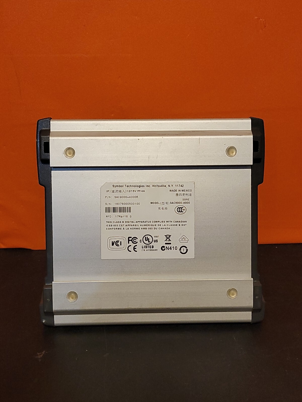 Symbol 4 Slot Battery Charger Model ~ SAC9000-4000R ~ Tested & Working