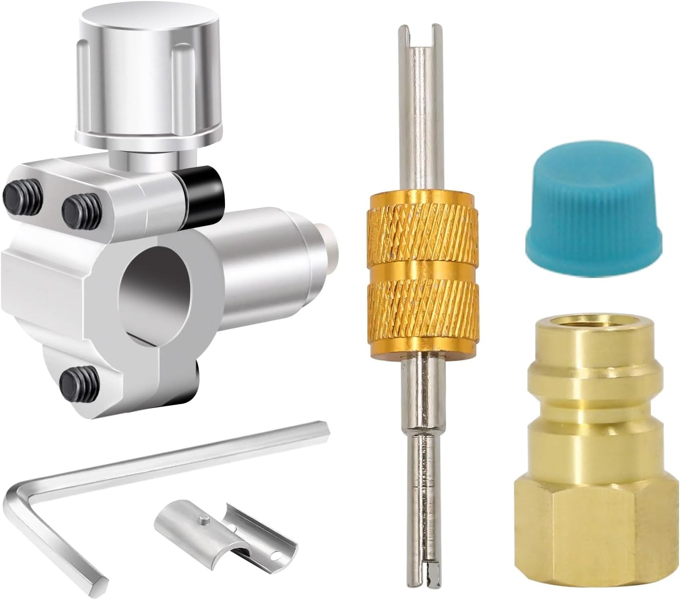 BPV31 Bullet Piercing Retrofit Convert Adapter Kit with Valve Cores Remover Tool