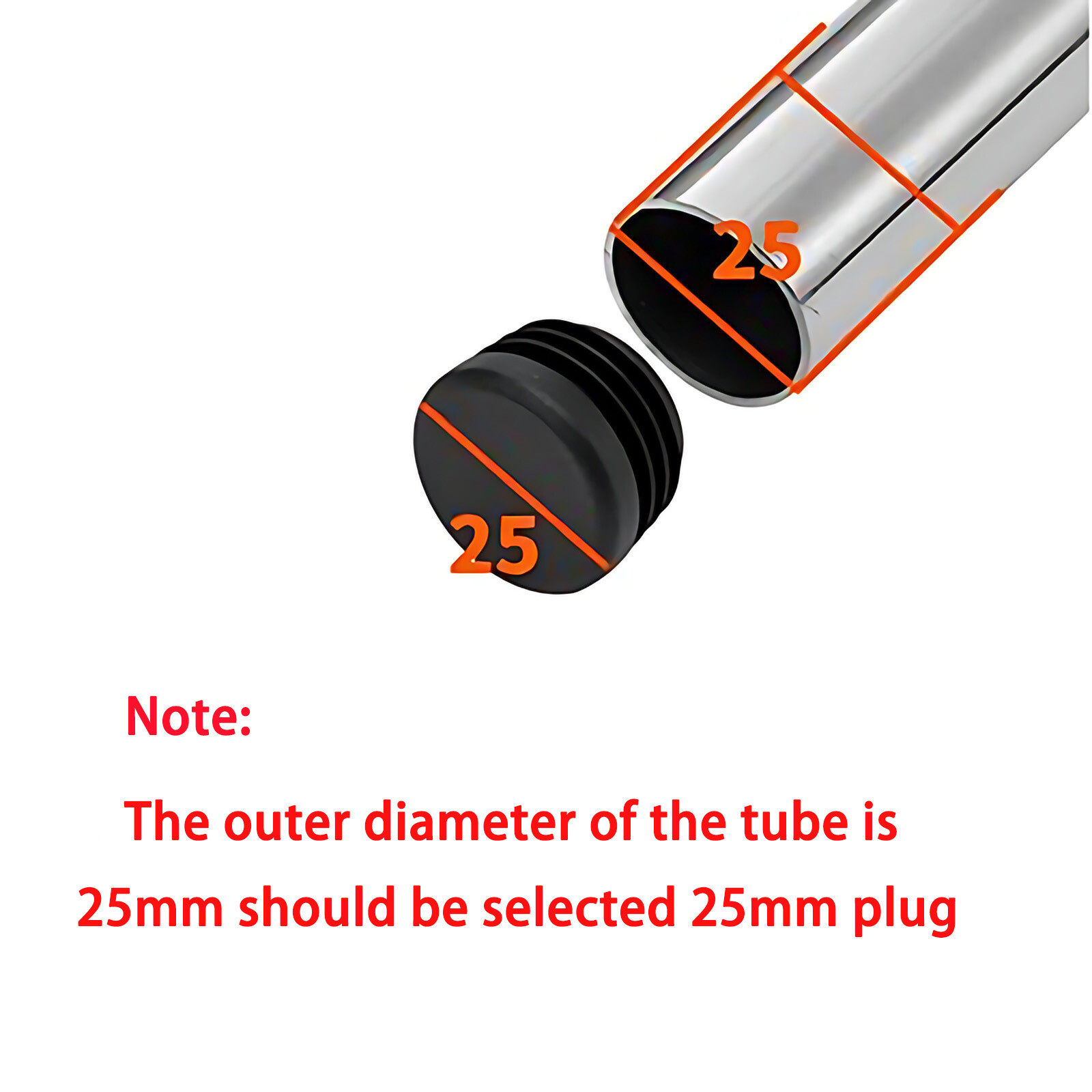 Round Plastic End Caps Tube Inserts Blanking Plugs Bungs for steel tubing Pipe