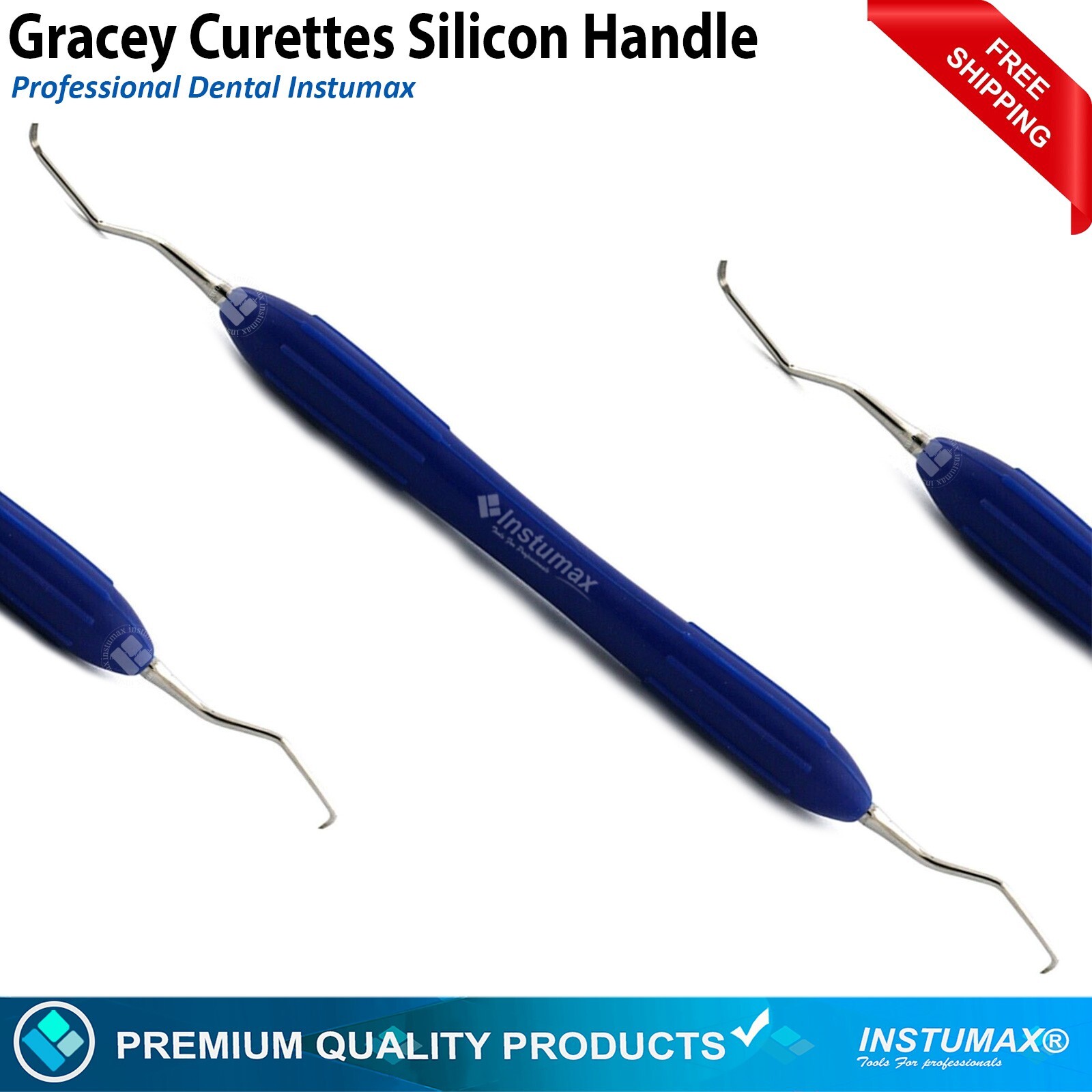 Dental Gracey Curettes 7Piece Silicone Handle Surgical Root Canal Cavity Removal