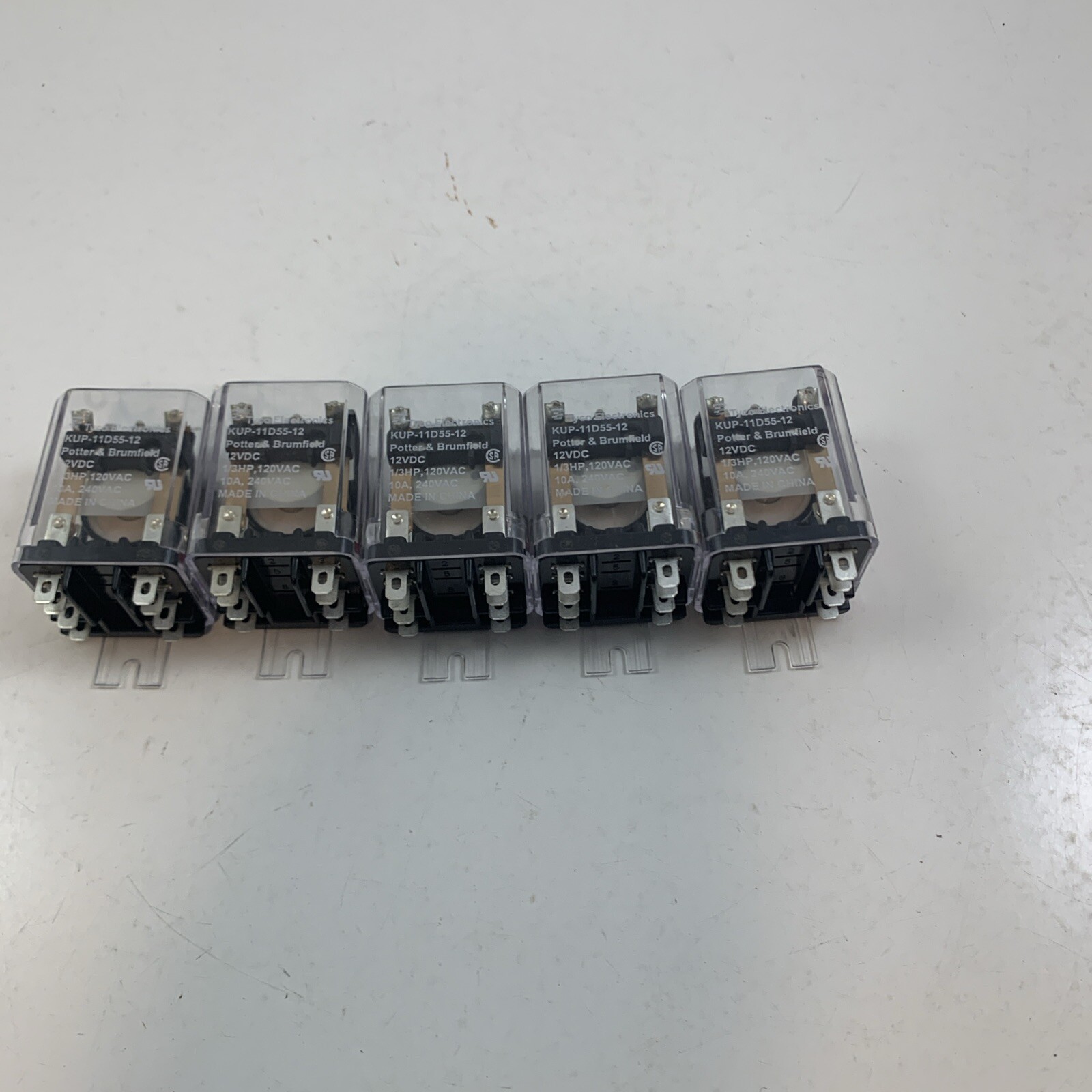 Potter & Brumfield Relay KUP-11D55-12 12VDC 1/3 HP 120AC 10A 240VAC 5 PCS #1024B