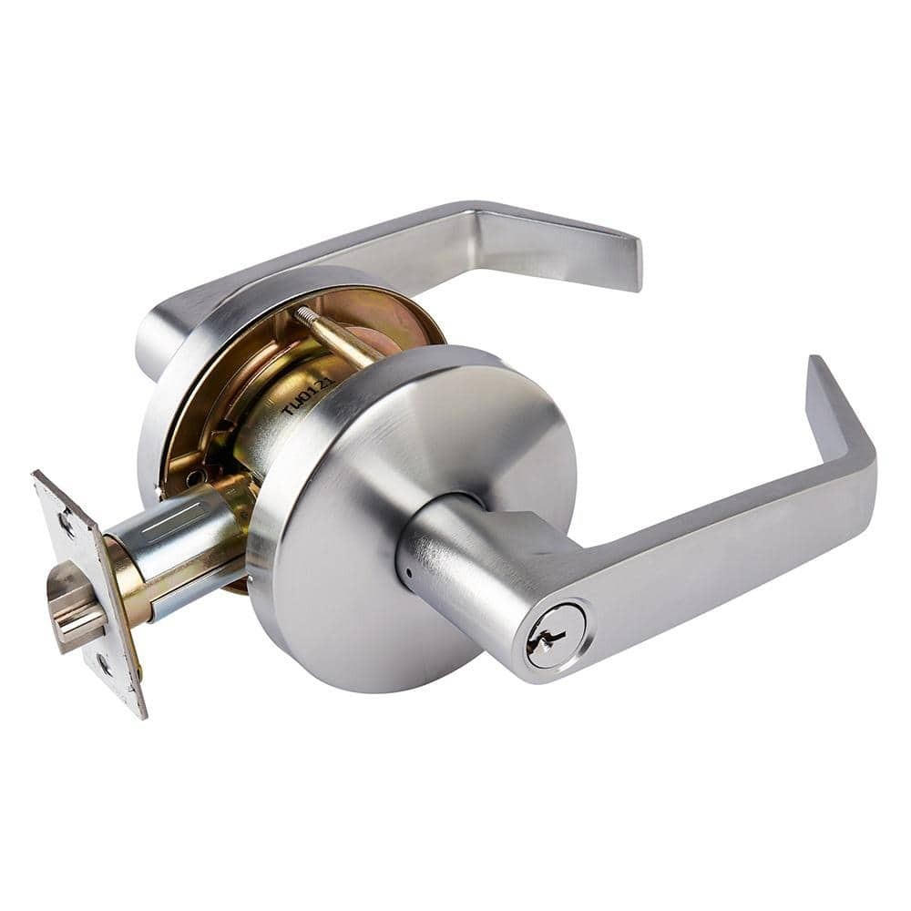 Universal Hardware Commercial Flat Lever Keyed Entry Satin Chrome Finish UH40019