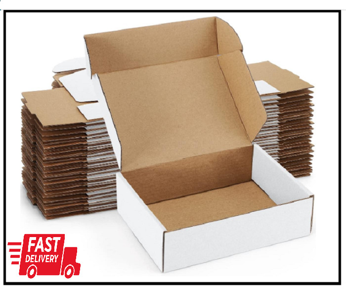 Shipping Boxes 7X5X2 Inches White Small Mailing Boxes 25 Pack Cardboard Corrugat