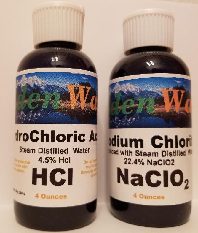 Water Purification Drops (4oz NaCIO2)(4 oz HCI ( A&B )