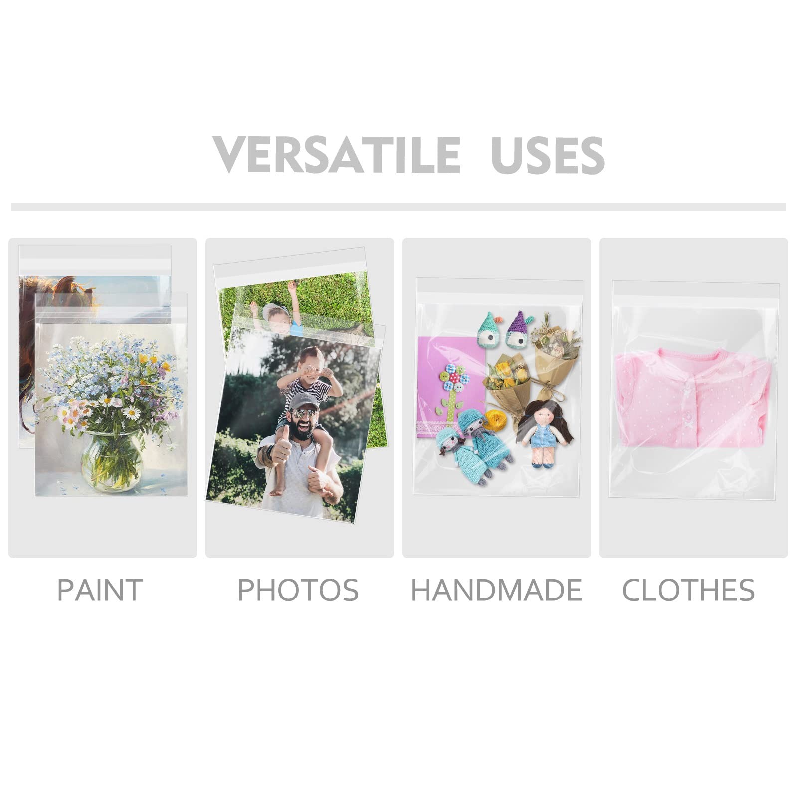 50 Pack 9-7/16×12-1/4″ Acid-Free Crystal Clear Sleeves for 9×12 Art Prints