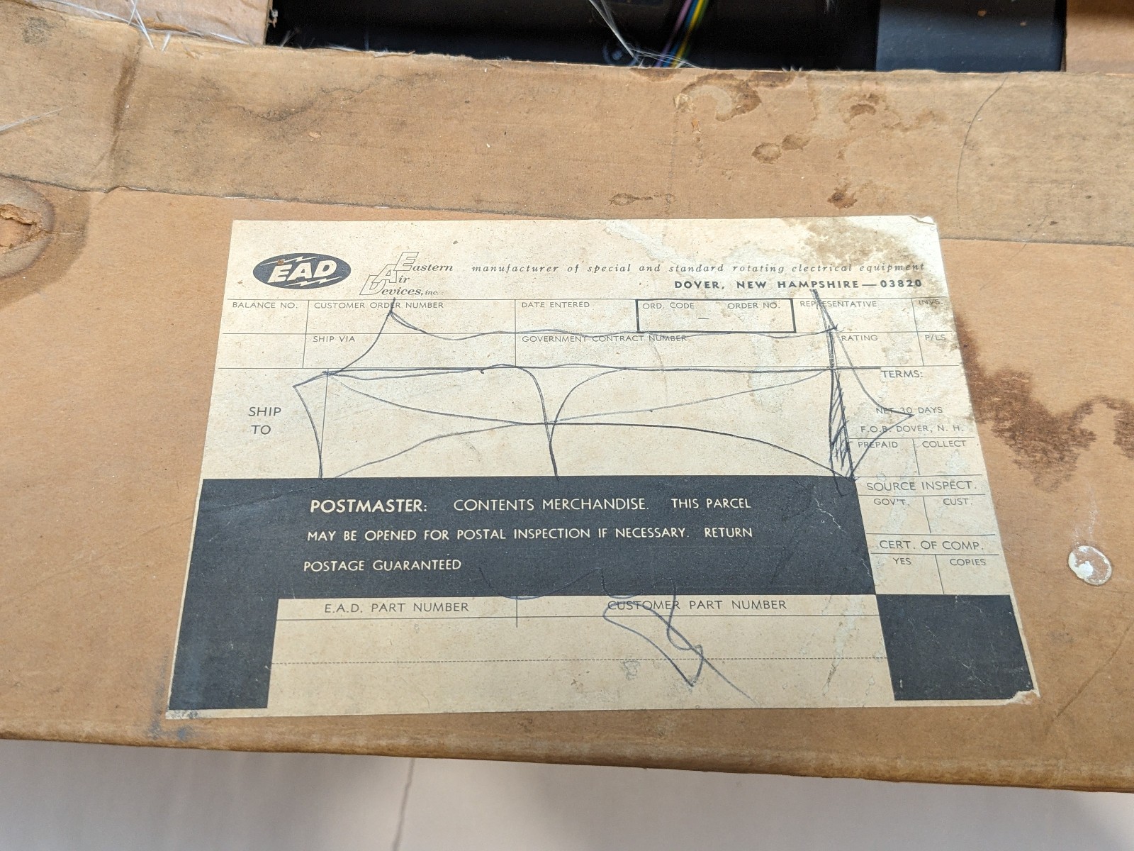 Eastern Air Devices B63B8D-1 Dual Squirrel Cage Centrifugal Blower 750CFM