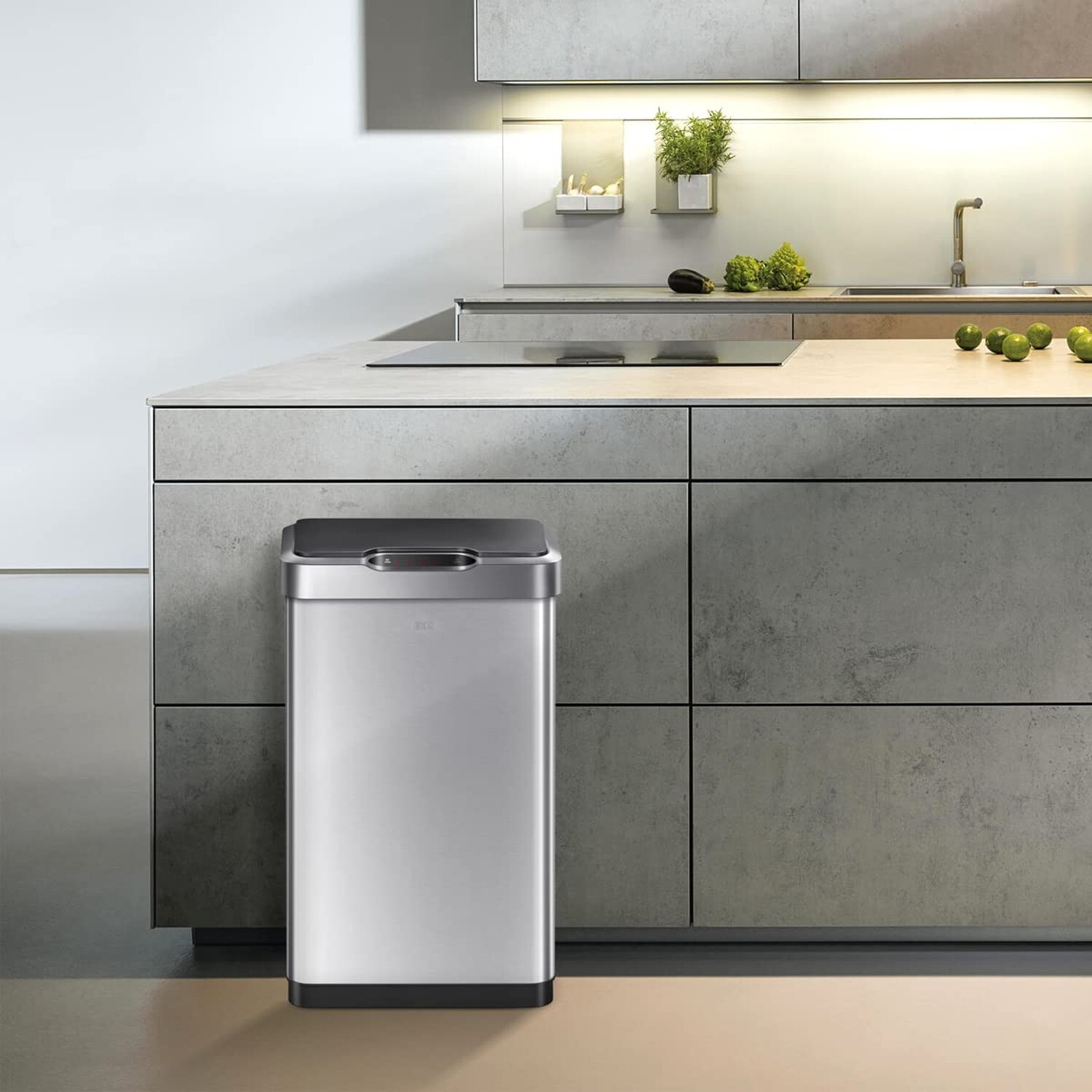 EKO Mirage-T 50 Liter / 13.2 Gallon Touchless Rectangular Motion Sensor Trash…