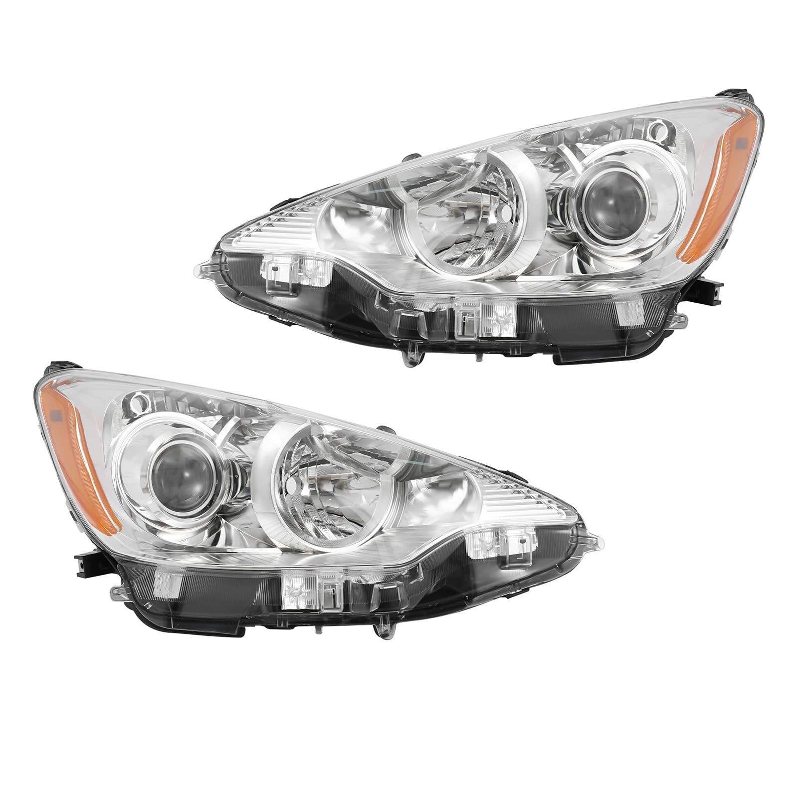 Halogen Headlamp Assembly For 2012-2014 Toyota Prius C Pair 3Pin Left Right