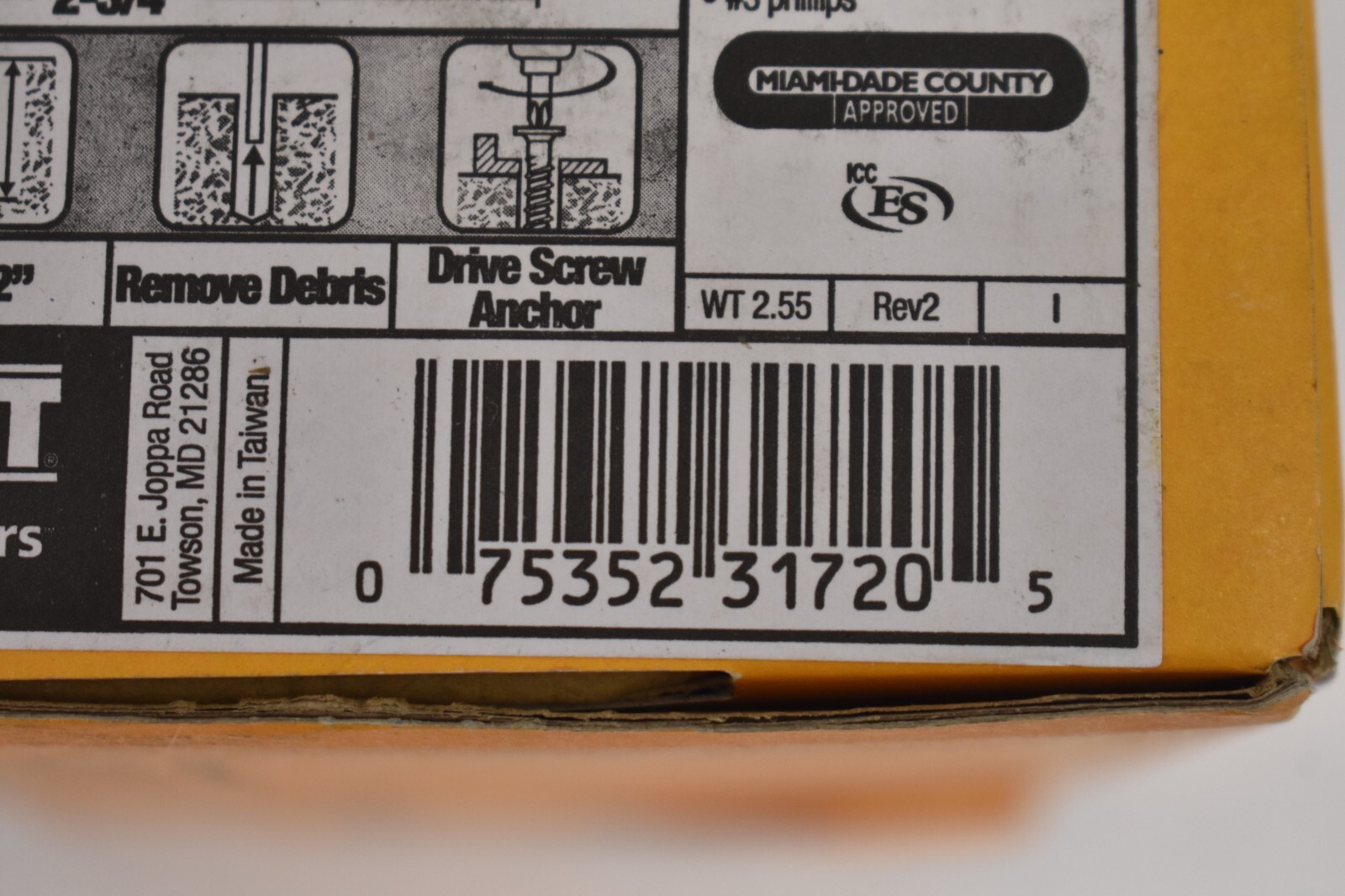 DeWalt Ultracon+ 1/4″ x2-3/4″ Phillips Flat Head Screws Concrete Anchor 100 Pack