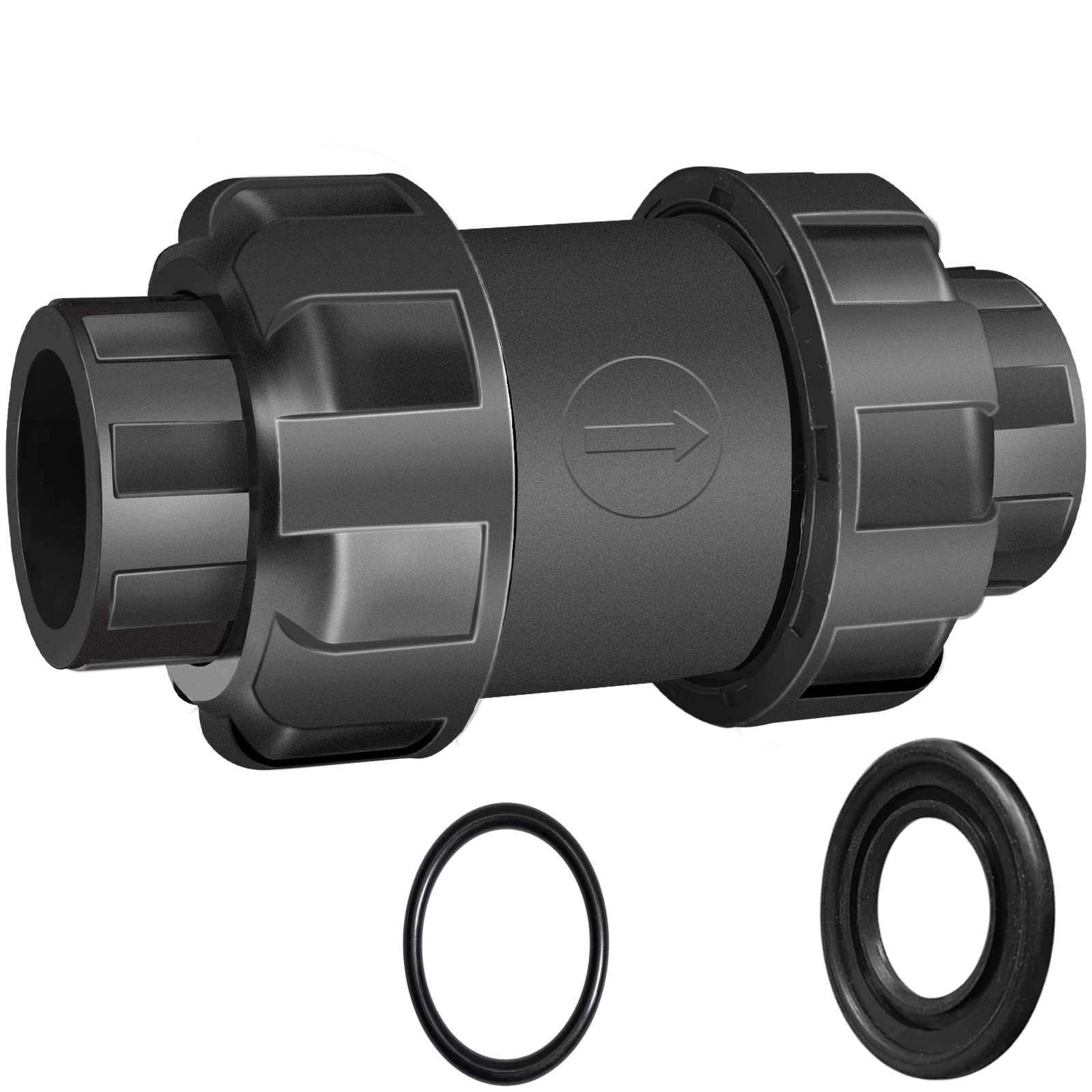 FANOVO 1-1/2 inch PVC Spring Union Check Valve with Slip Socket