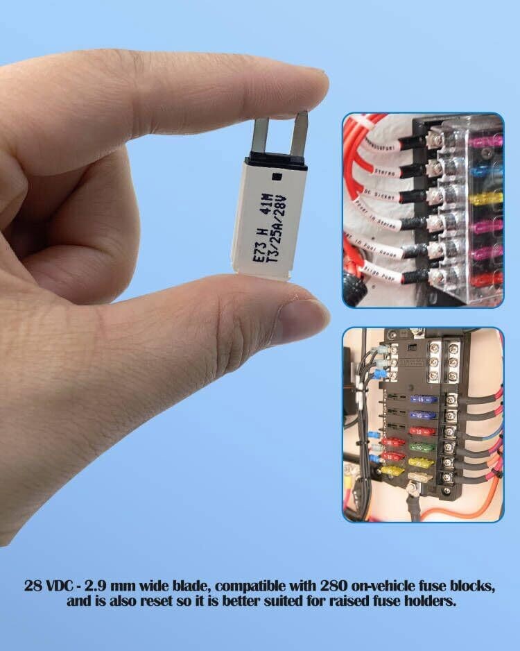 12PCS 25A Manual Reset Mini ATM Circuit Breaker Blade Fuse for Car Truck Boat