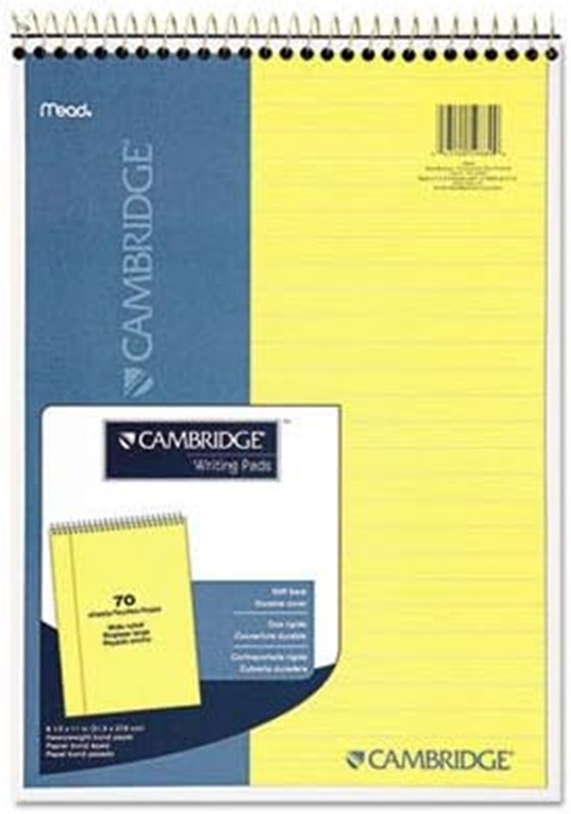 Mead Cambridge Writing Pad Canary Legal Ruled MEA59880 8-1/2″ x 11″ 70 Sheets