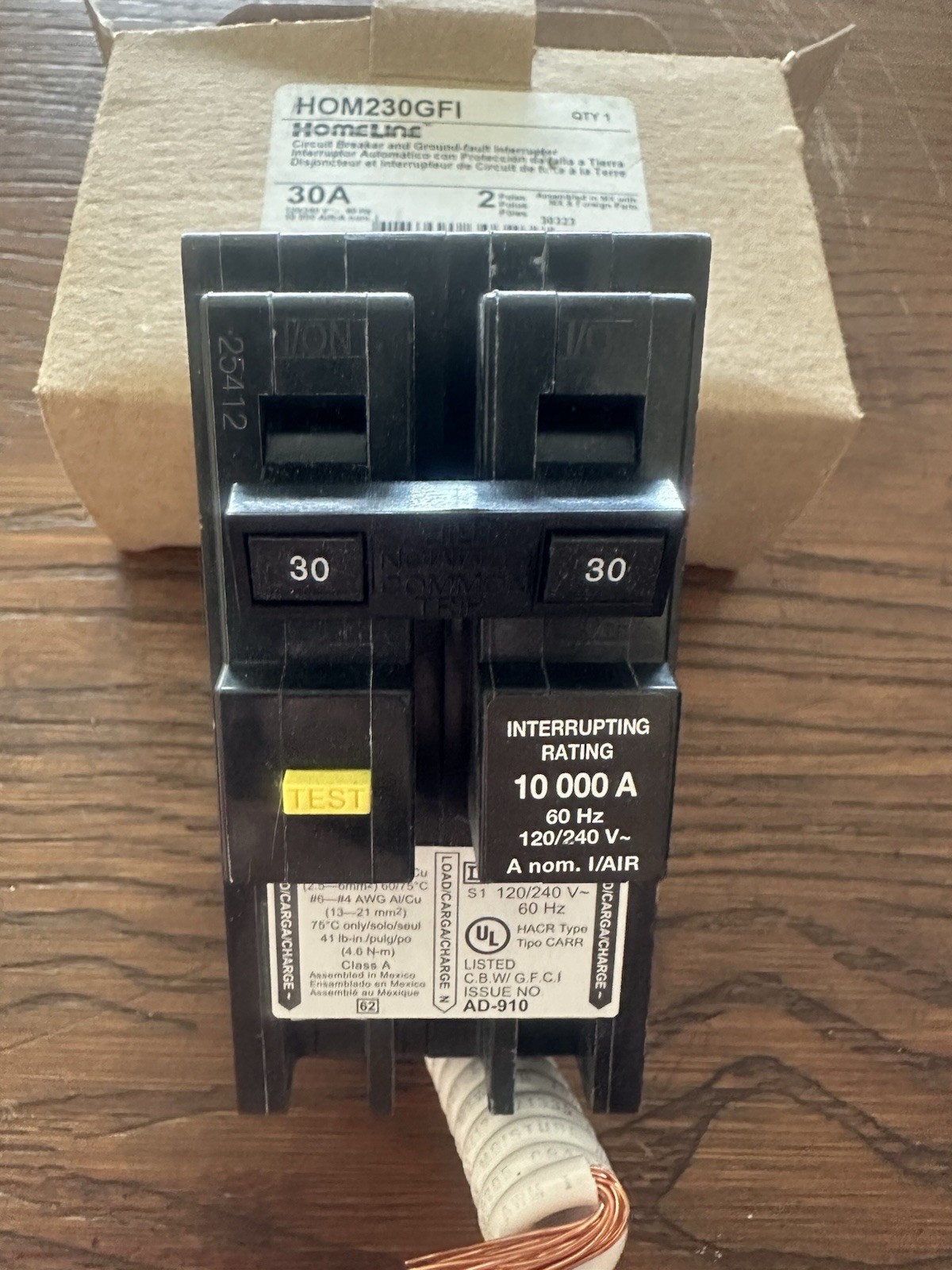 SQUARE D HOMELINE HOM230GFI HOM230GFIC 2-POLE 30A GFCI BREAKER NEW IN BOX