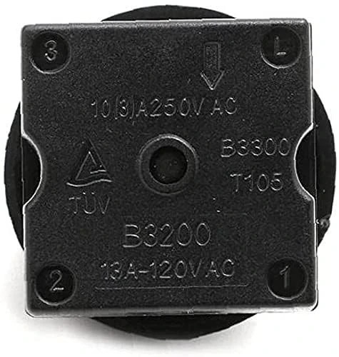 Black Fan Rotary Switch 4 Position 3 Speed Selector Switch Governor with Button&