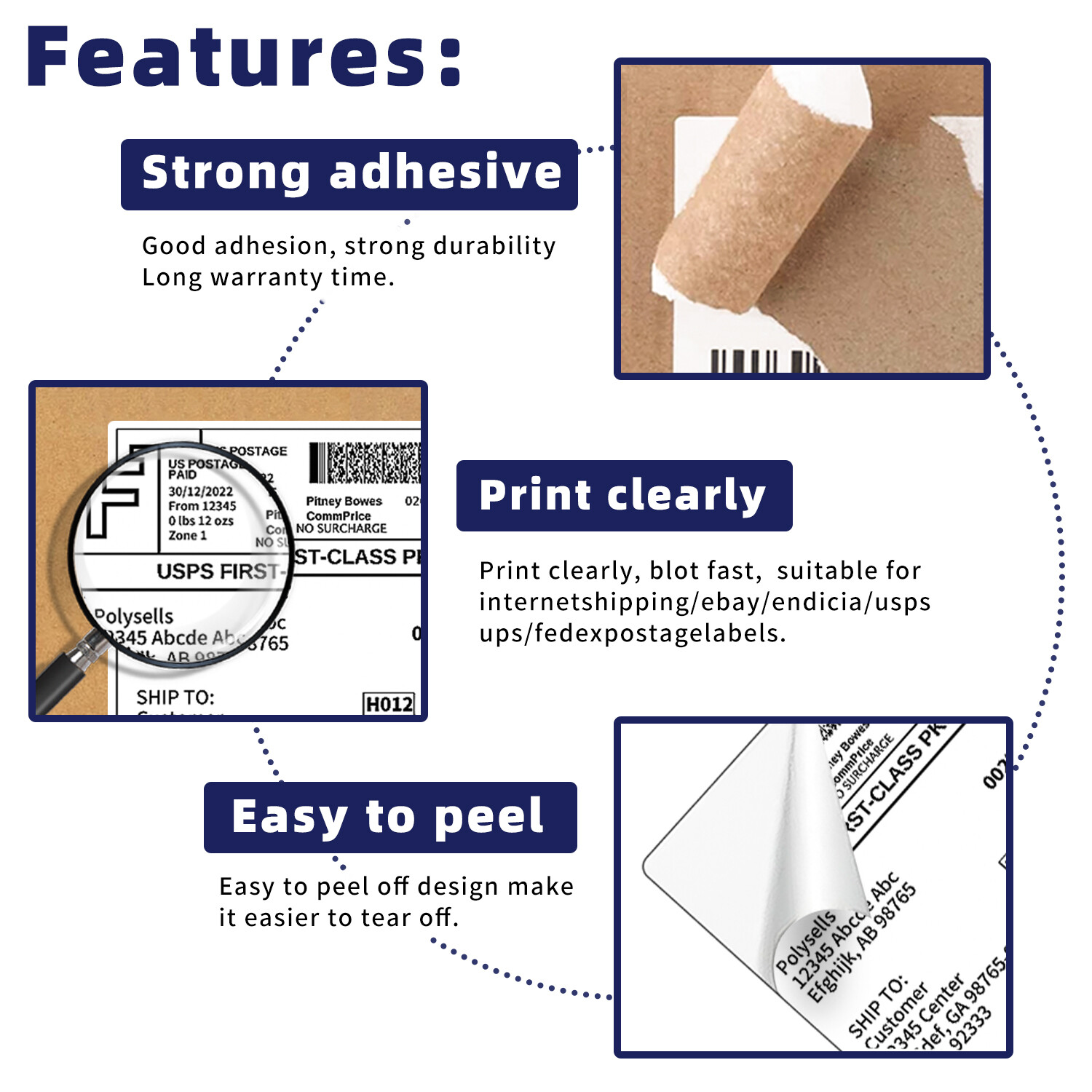 4″x5″ Shipping Label Sheets – Address Labels Stickers for Laser Inkjet Printer