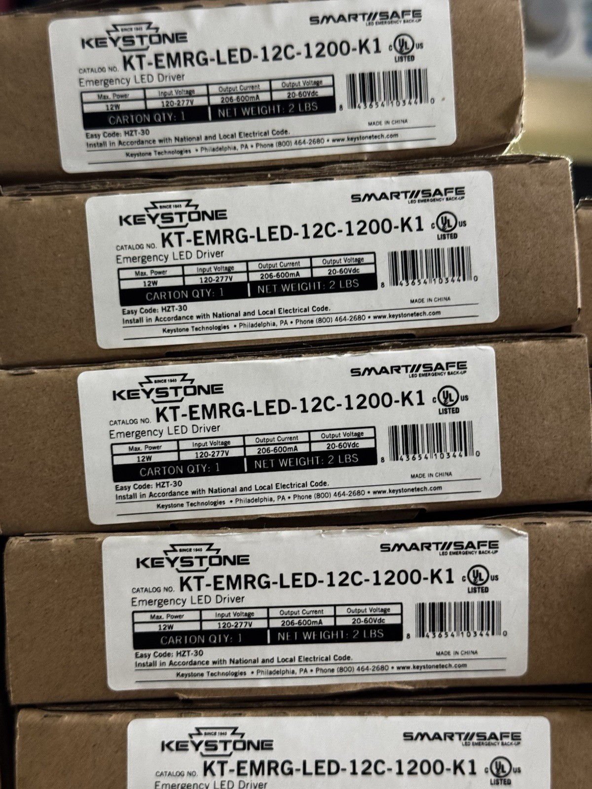 Keystone KT-EMRG-LED-12C-1200-K1 LED Emergency Back-up Driver Kit, NEW!!