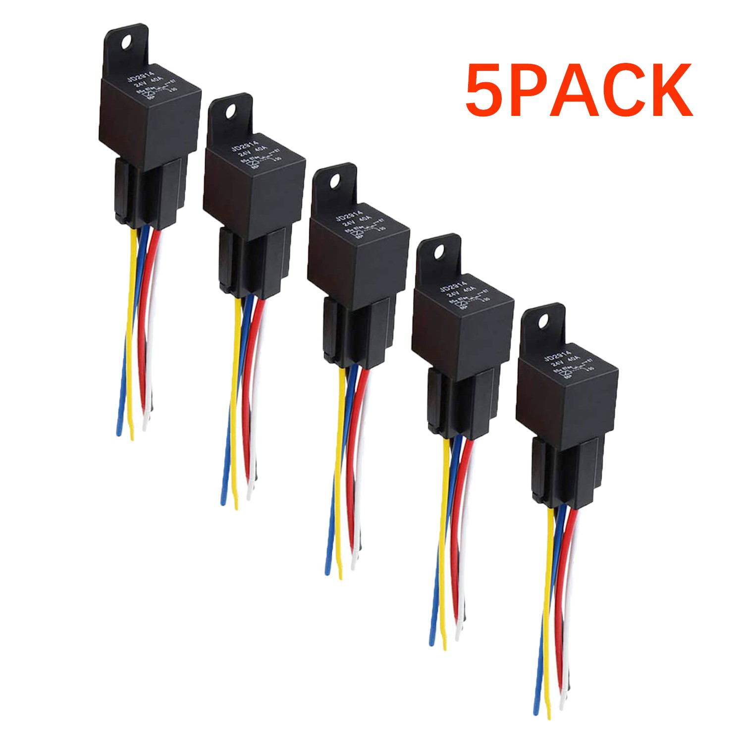 5pcs 5Pin Car Automotive SPDT Relay Switch Harness Socket Waterproof 40A 12V DC