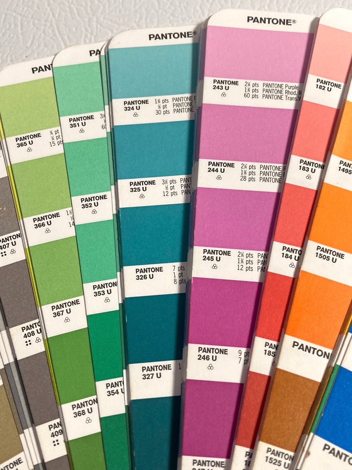 Pantone Fan Deck Formula Guide Solid Uncoated Fourth Edition Fourth Printing