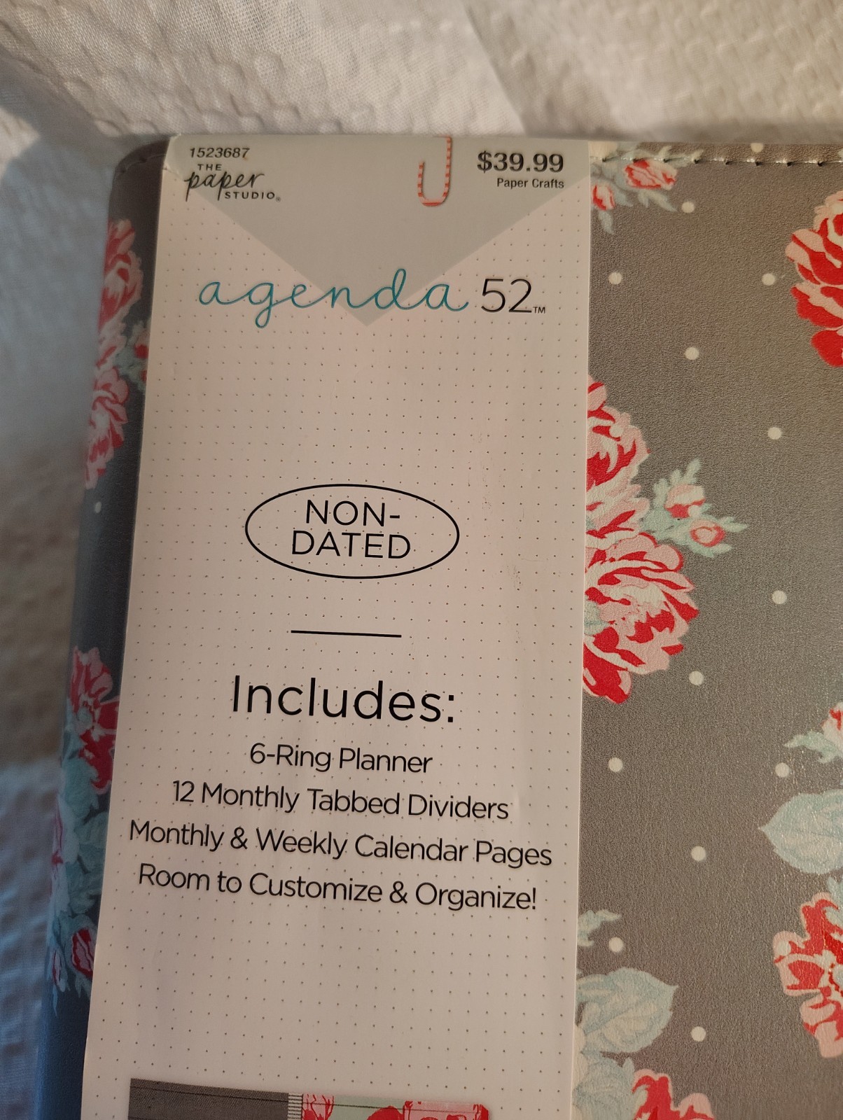 New The Paper Studio Agenda 52 Non-Dated Monthly/Weekly 7.5×9.5 Mint Berry