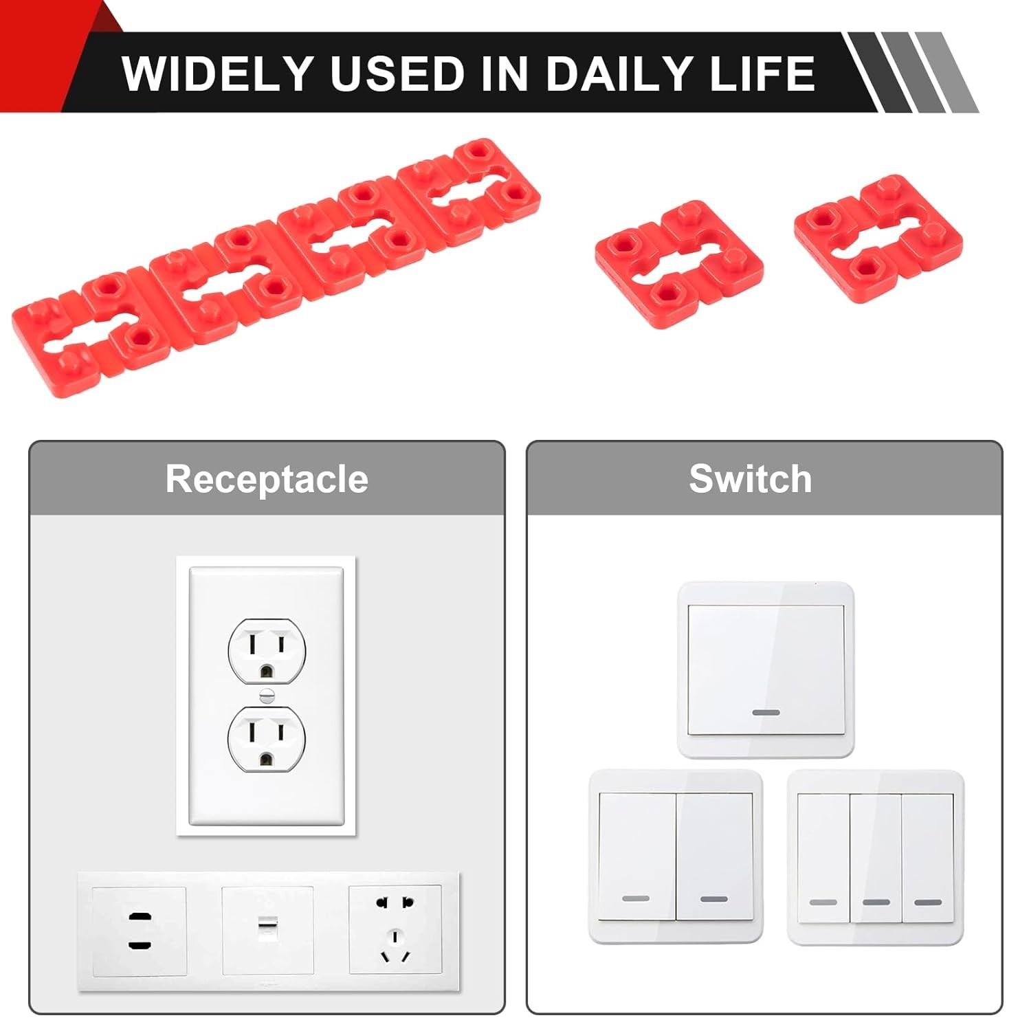 48 Pcs Outlet Spacers for Electrical Box, Electrical Outlet Spacers Shims Switch