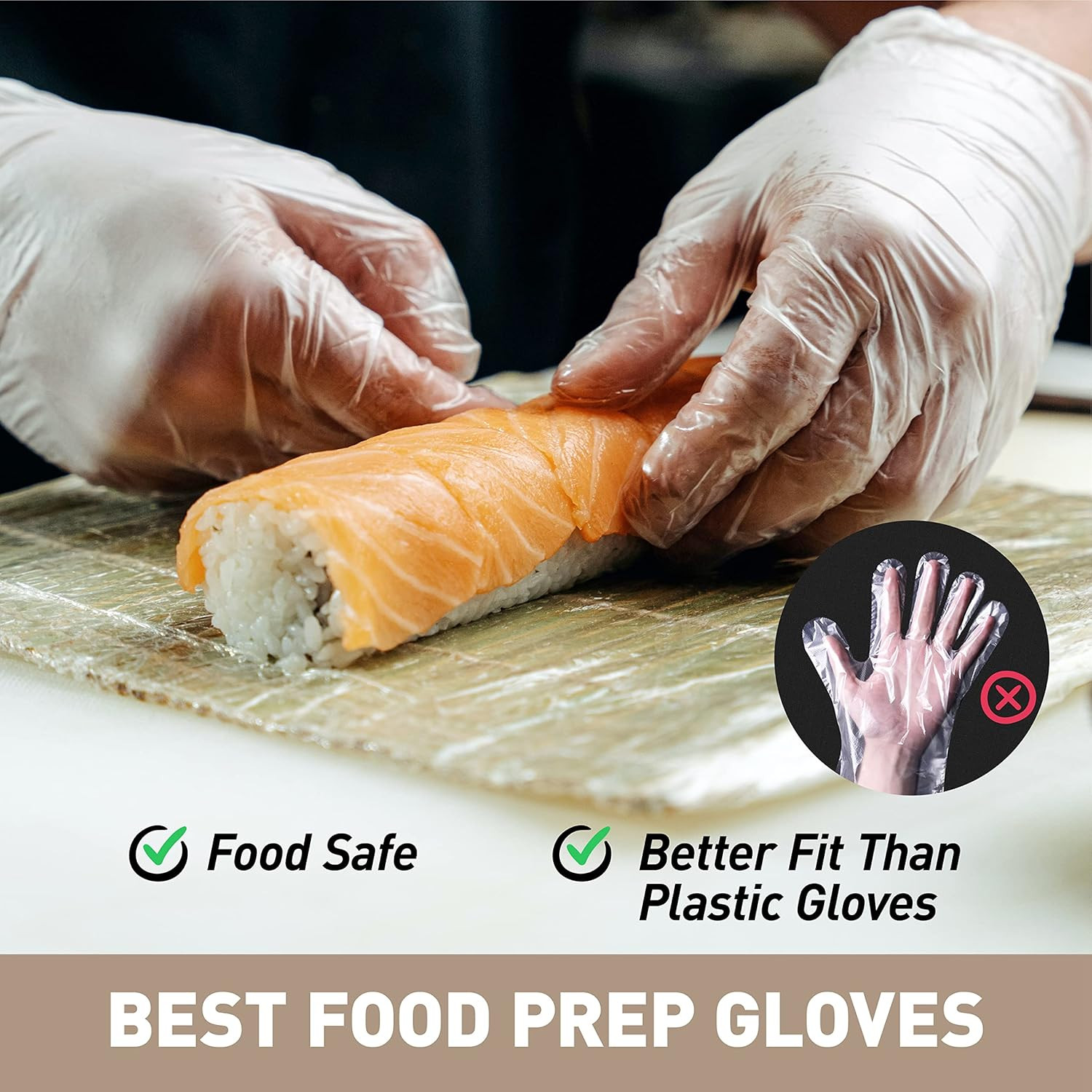 Disposable Gloves S, Food Safe, Bulk of 200 Pcs|Latex and Powder-Free Clear Viny