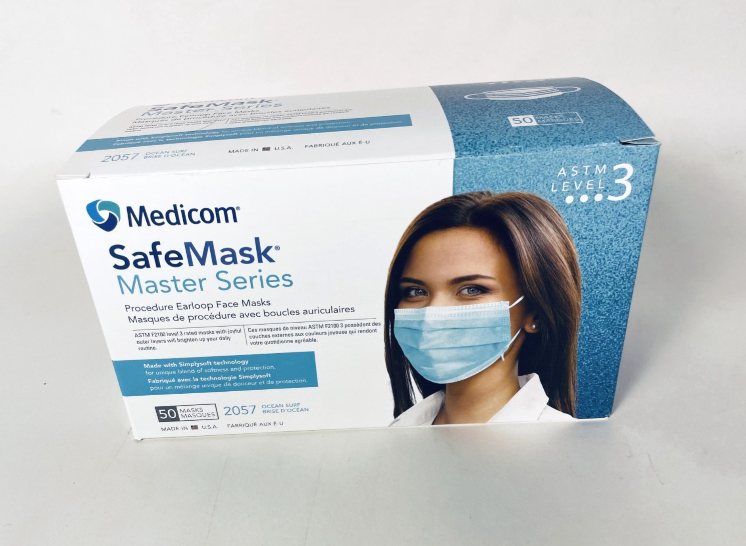 Medicom SafeMask Master Series ASTM Level 3 Ocean Surf Face Mask 50/PK 2057