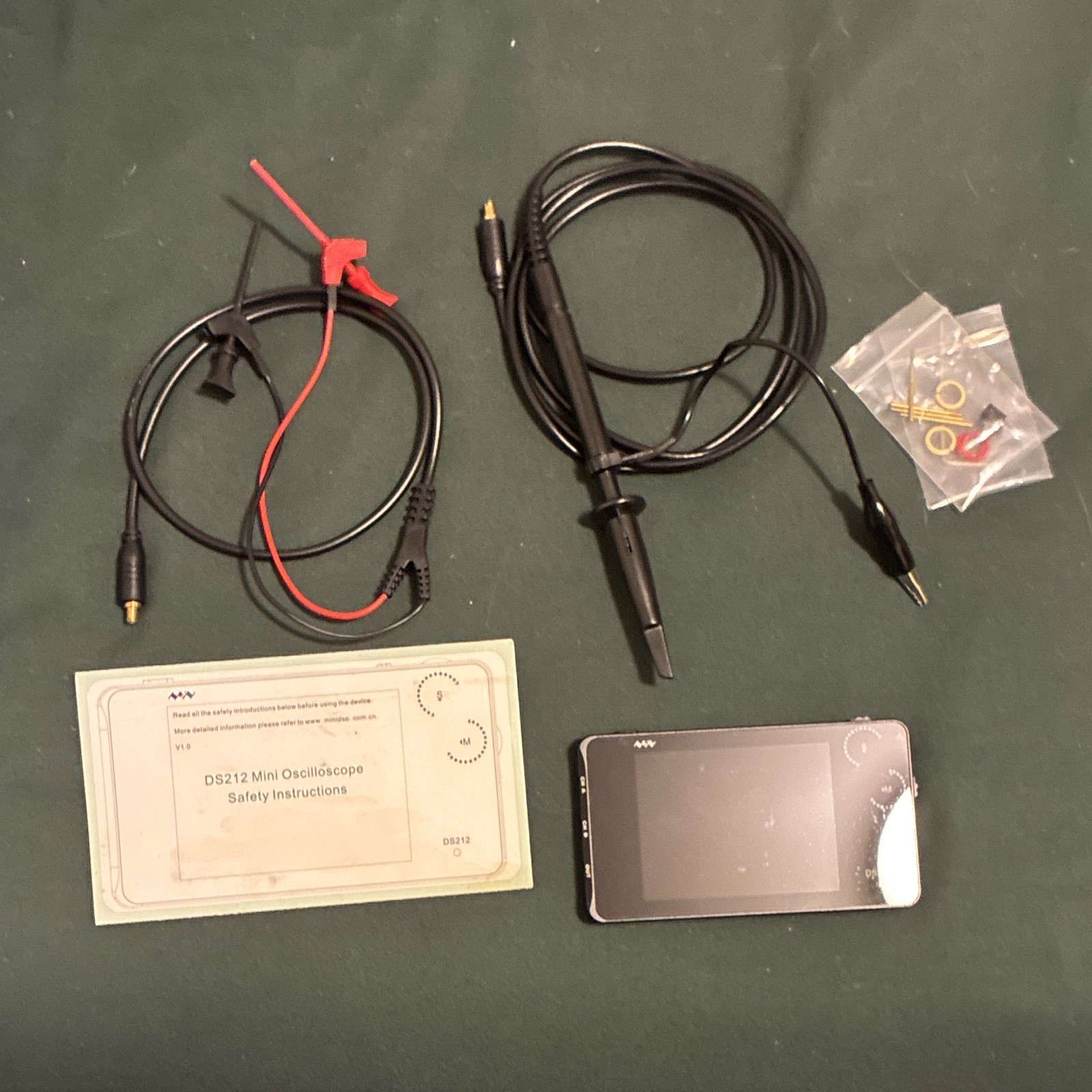 MiniDSO DS212 2-Ch 1MHz 10MSa/s 8-Bit Handheld DSO Oscilloscope w/Probe
