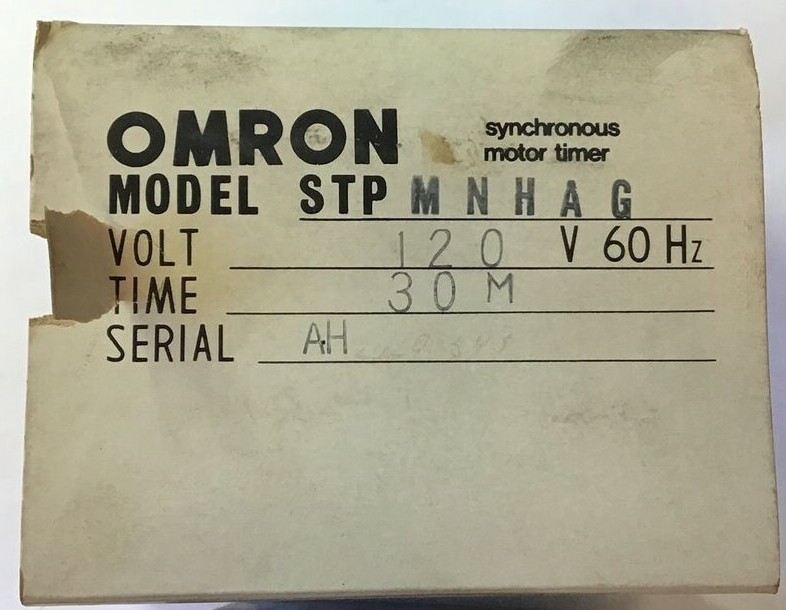 OMRON STPMNHAG SYNCHRONOUS MOTOR TIMER 120V 60HZ 0-30MIN