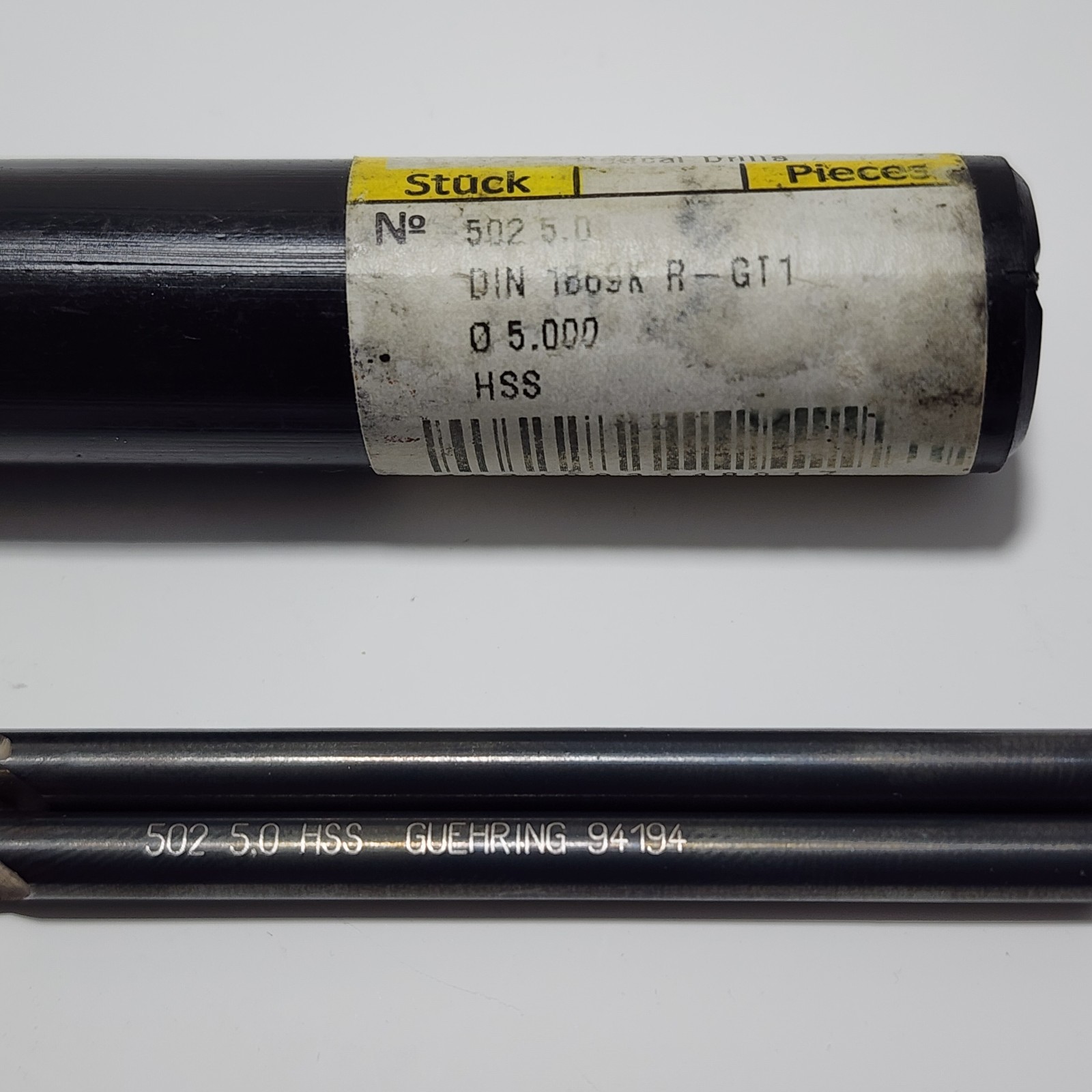 5.0mm / .197″ Dia. Long HSS Drills – Lot Of 2 New Guhring 502 Series 7-3/4″ OAL