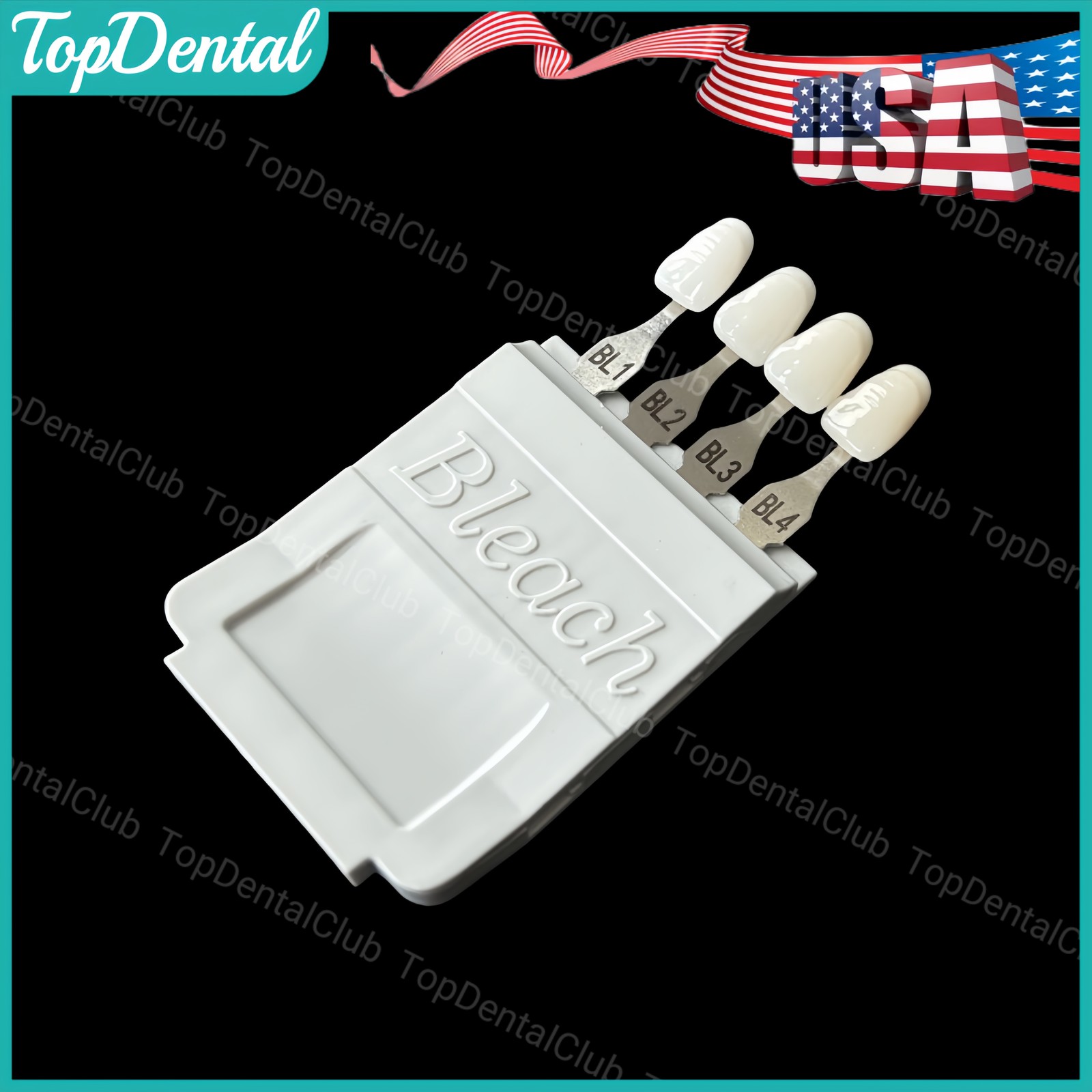 USA Dental Bleach Shade Guide BL1/2/3/4 4Colors Bleached Chart Teeth Based Vita