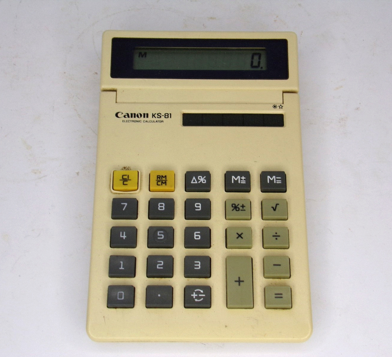 Vintage Canon KS-81 Electronic Solar Calculator With Adjustable Angle Stand