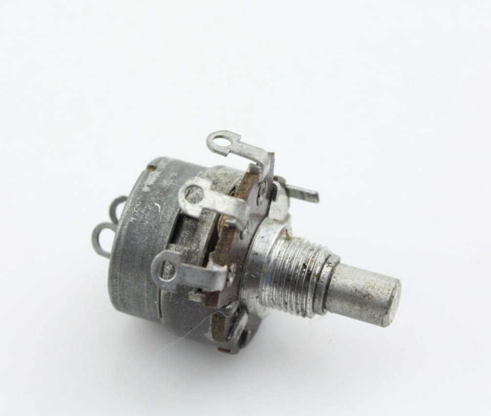 Vintage 1955 Stackpole 1M Ohm Audio Taper Potentiometer Switched RF Shield Cup