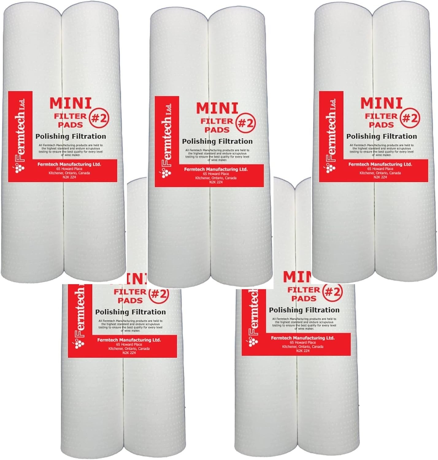 Fermtech Mini 2 Polishing 2 Micron Wine Filtration Pads pack of 10 (#2)