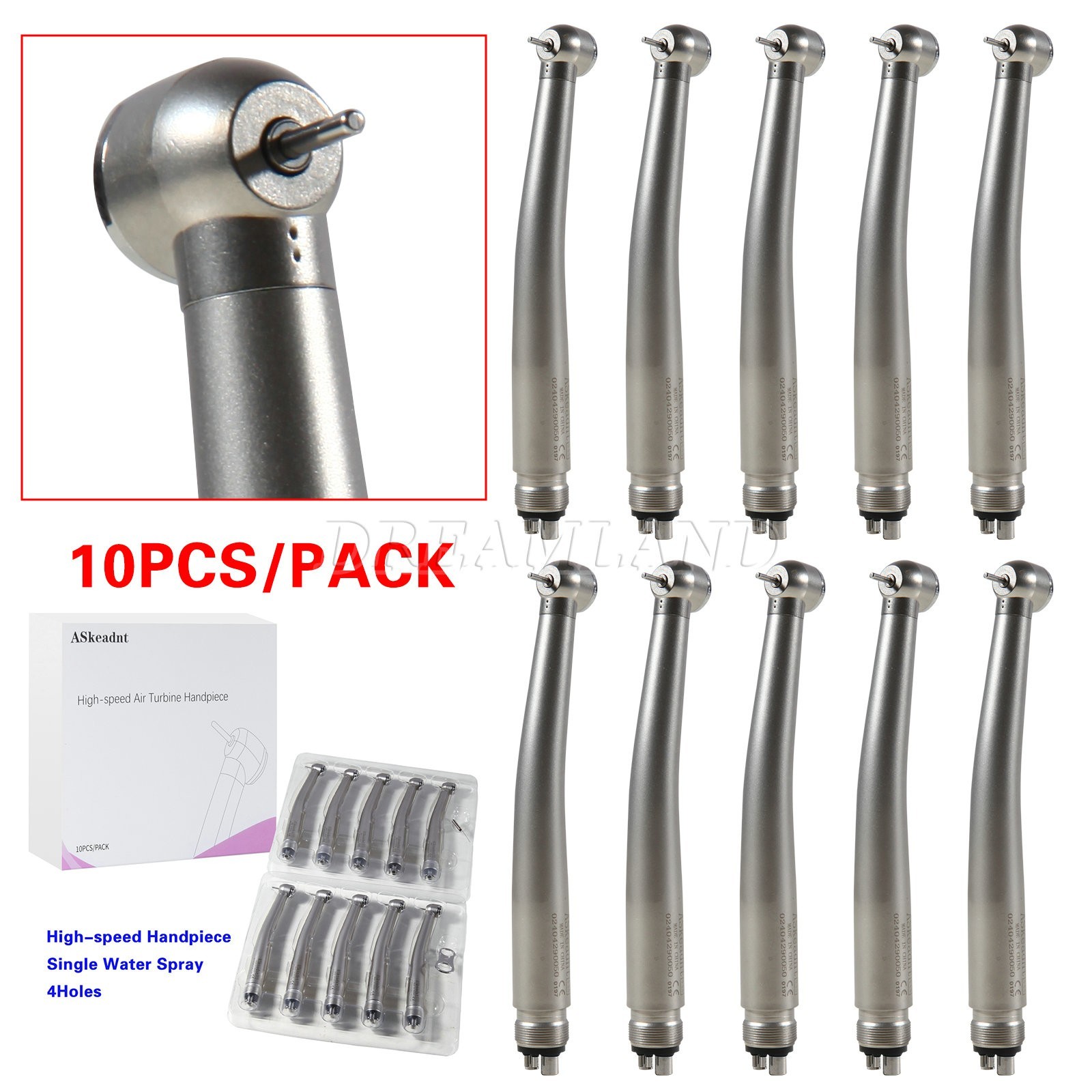 10x Dental High Speed Handpiece Push Button 4 Holes Fit NSK PANA MAX ADA4 USA