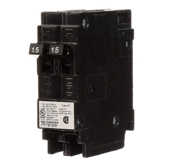 Siemens Q1515 15 Amp Tandem Circuit Breaker Plug-In – 15/15 Amp – 1 Pole – 1
