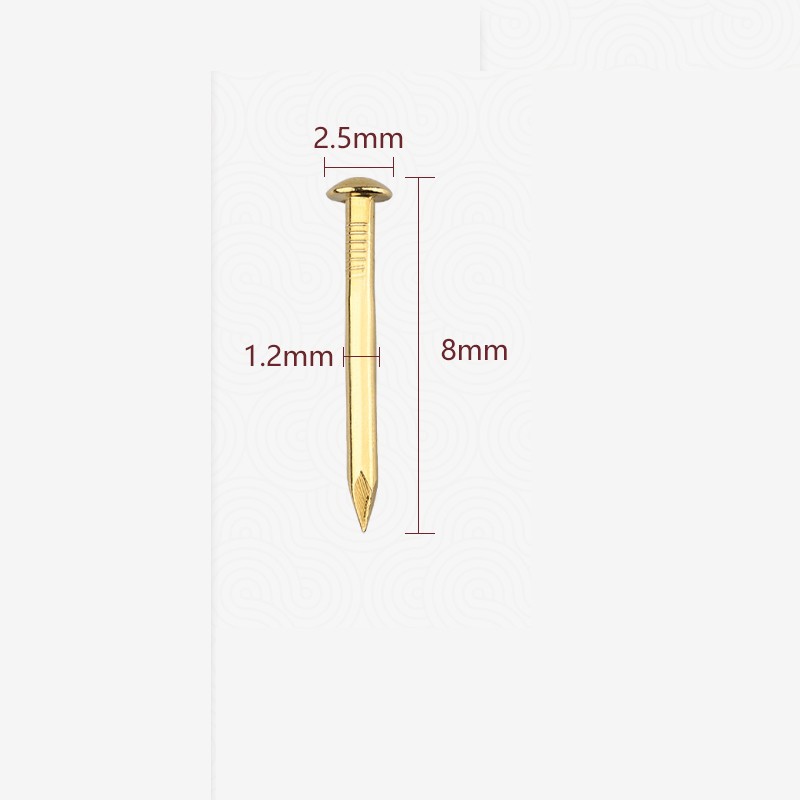 Brass Small Mini Round Head Nail Tack Diameter 1.2mm – 2.8mm Length 8mm – 55mm