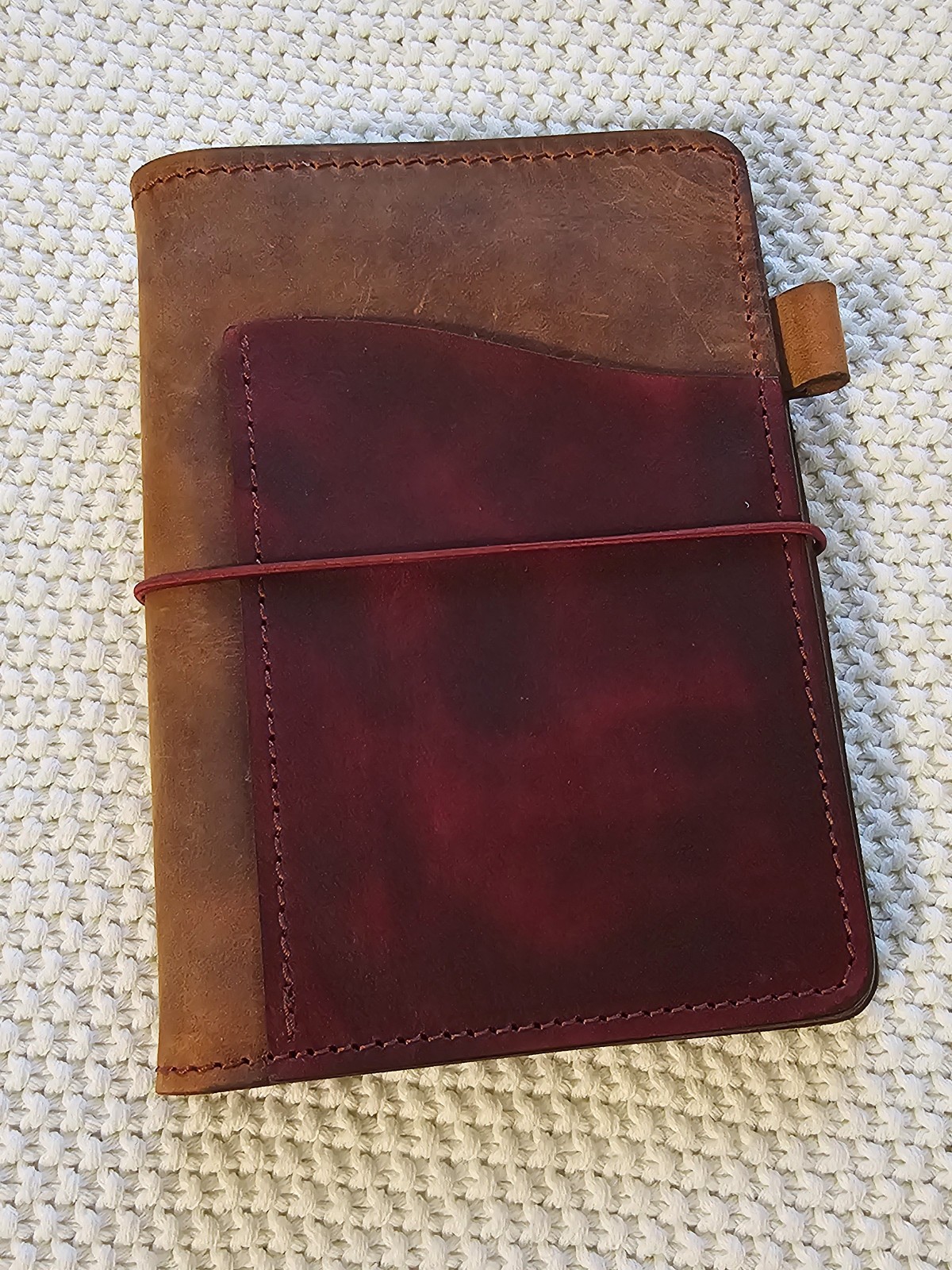 A6 Leather Slip Cover with Front Pocket w/ A6 Half Year Stalogy Included