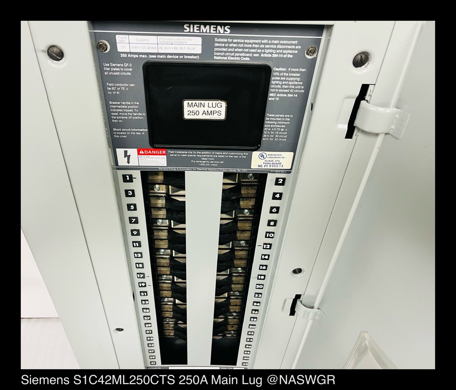 S1C42ML25CTS ~ Siemens S1C42ML25CTS 250A S1 Main Lug Panel 208Y/120V 3P/4W