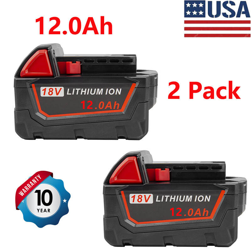 18V 12Ah Capacity Battery for Milwaukee M18 Extended Li-Ion XC M18B5 48-11-1850*