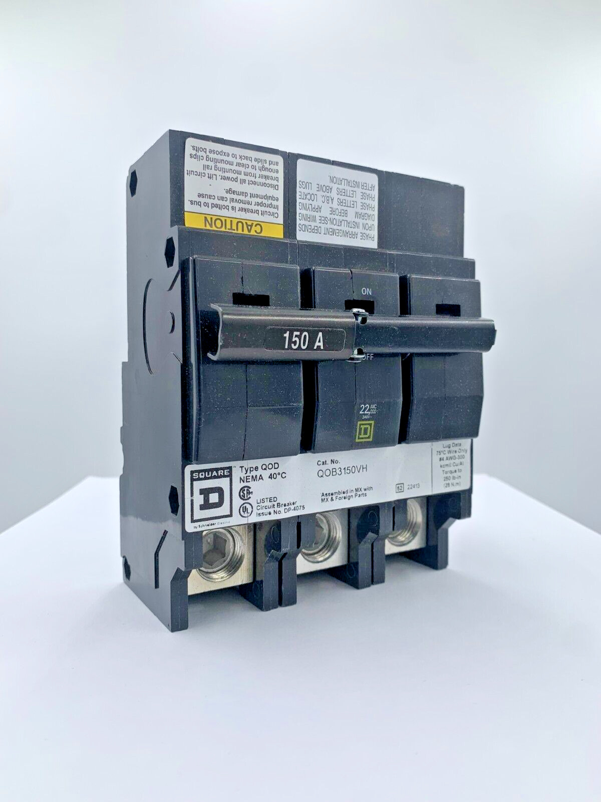 NIB – Square D – QOB3150VH – Mini Circuit Breaker – 150 A, 3-Phases, 240V
